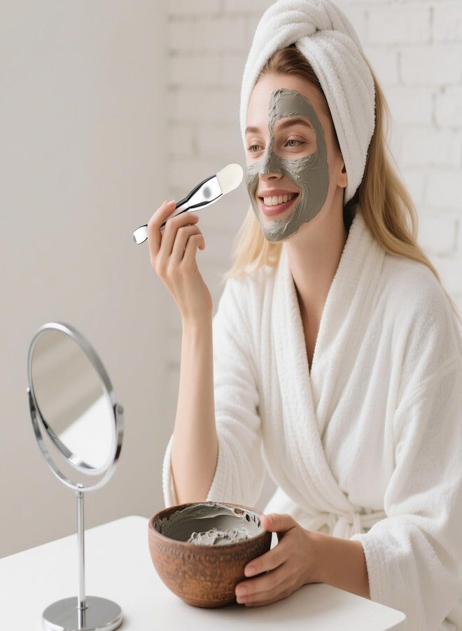 2PCS Facial Mask Brush Applicator Double-Ended Face Mask Brush for Mud Clay Modeling Mask, DIY, Soft Silicone Face Mask brush, Mask Applicator Tool with Digging Spoon Brush - Image 5