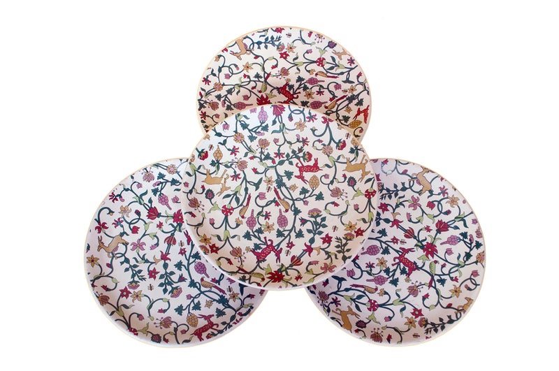 Crock Comforts Ceramic Handcrafted Stoneware Deer Pattern Dinner Set of 6 (12 Pieces,6 Bowls-4 inches & 6 Plates-10 inches,Dishwasher & Microwave Safe,CC-HR06) - Image 2