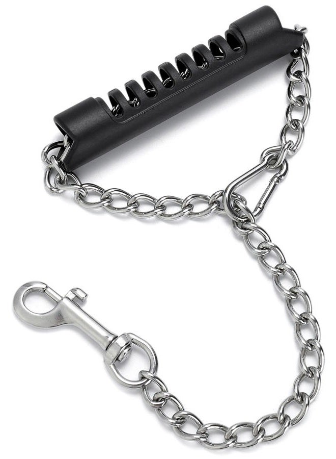 MOZETO Stainless Steel Short Dog Leash for Training - MOZETO Adjustable 12-15in Chew Proof Heavy Duty Leash with Comfortable Hard Handle for Small Medium Large Dogs - Image 1