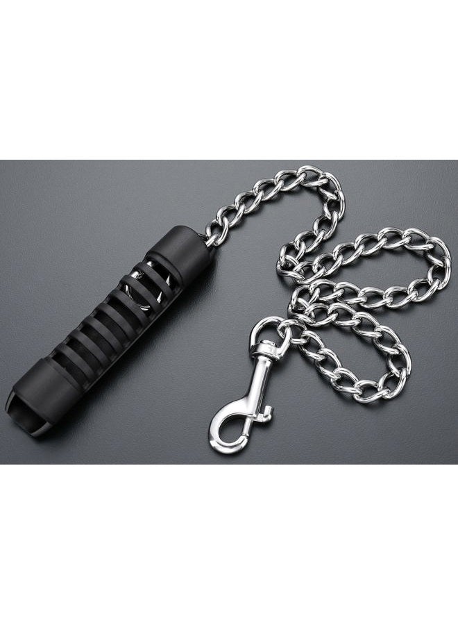 MOZETO Stainless Steel Short Dog Leash for Training - MOZETO Adjustable 12-15in Chew Proof Heavy Duty Leash with Comfortable Hard Handle for Small Medium Large Dogs - Image 5