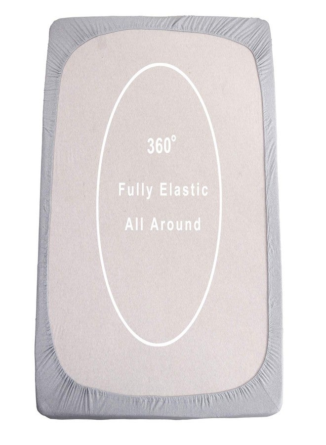 PURE ERA Jersey Knit Heather Cotton Fitted Bottom Sheet ONLY (No Flat Sheet or Pillow Shams) Deep Pocket Up to 15" to 20" Ultra Soft Comfy Breathable Grey King - Image 3