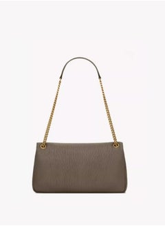 Yves Saint Laurent Crossbody Bag – Women's Medium CALYPSO Grained Leather Flap Bag, Light Musk Color, Stylish Small Square YSL Handbag  - Image 3