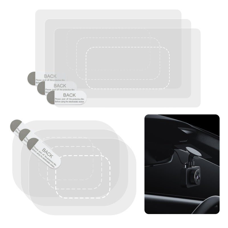 GUGUMO Dashcam Windshield Sticker, Sturdy CAR HUD Screen Sticker Film Easily Prevent Scratching & Falling, Durable and Reusable Windshield Applicator for On Dash Cam (6) - Image 1