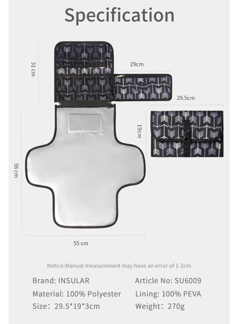 insular Baby Portable Diaper Changing Pad, Baby Diaper Changer Travel Bag with Wipes Pocket, Smart Design Portable Changing Mat, Infant Travel Station Kit, Gift for Newborn - Image 2