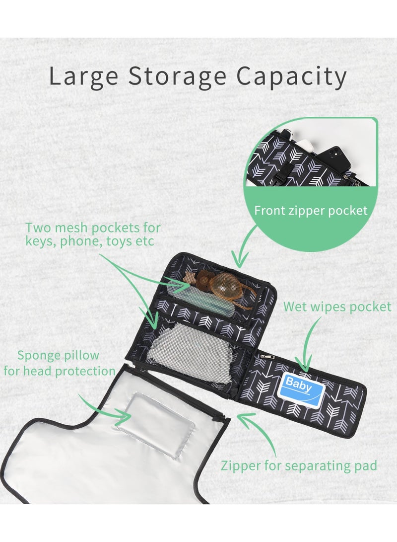 insular Baby Portable Diaper Changing Pad, Baby Diaper Changer Travel Bag with Wipes Pocket, Smart Design Portable Changing Mat, Infant Travel Station Kit, Gift for Newborn - Image 4