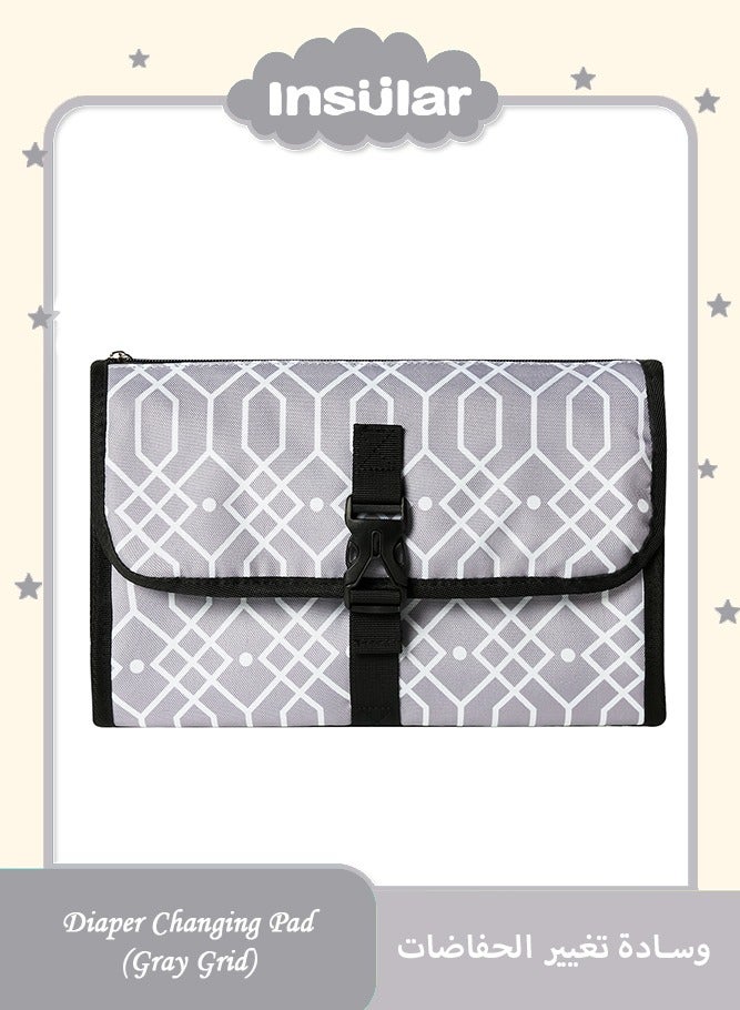 insular Baby Portable Diaper Changing Pad, Baby Diaper Changer Travel Bag with Wipes Pocket, Smart Design Portable Changing Mat, Infant Travel Station Kit, Gift for Newborn - Image 1