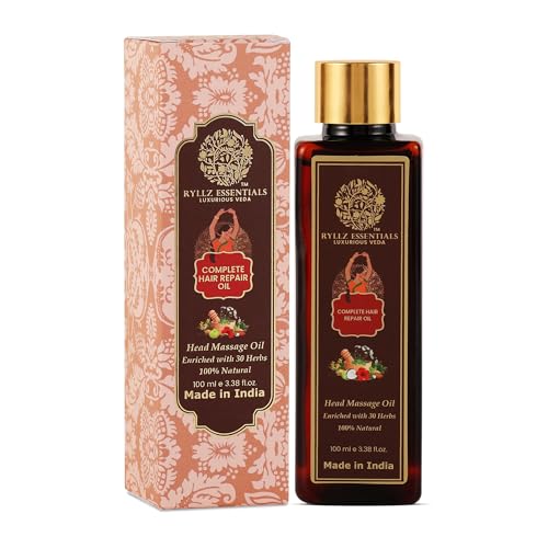 RYLLZ ESSENTIALS Complete Hair Repair Oil | With Redensyl, Rosemary, Bhingraj, Argan & Other 30 Precious Ayurvedic Herbs | Promotes Hair Growth, Reduces Hair Fall, Reduces Dandruff, Relieves Headache & Strengthens Hair Roots | 100 Ml - Image 1
