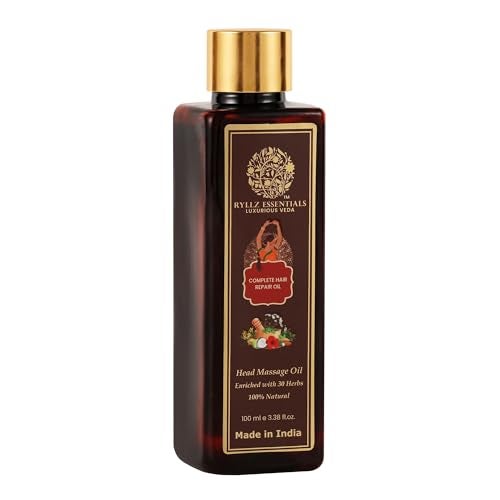 RYLLZ ESSENTIALS Complete Hair Repair Oil | With Redensyl, Rosemary, Bhingraj, Argan & Other 30 Precious Ayurvedic Herbs | Promotes Hair Growth, Reduces Hair Fall, Reduces Dandruff, Relieves Headache & Strengthens Hair Roots | 100 Ml - Image 3