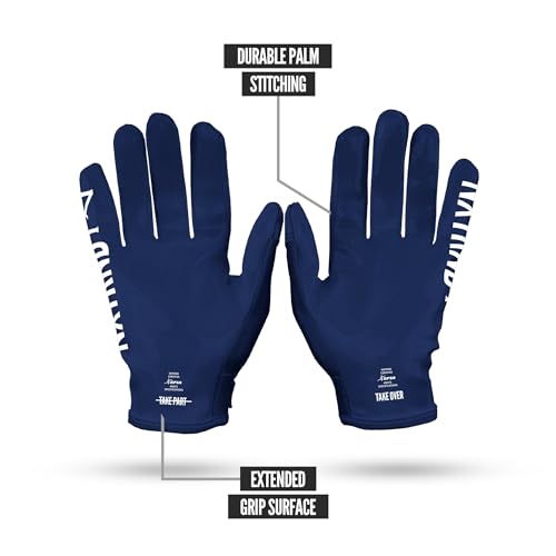 NXT NXTRND Nxtrnd G1 Youth Football Gloves, Kids Sticky Receiver Gloves (Navy Blue, Youth Large) - Image 5