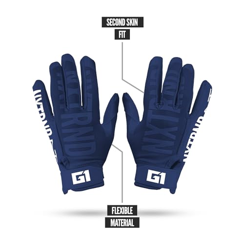 NXT NXTRND Nxtrnd G1 Youth Football Gloves, Kids Sticky Receiver Gloves (Navy Blue, Youth Large) - Image 4