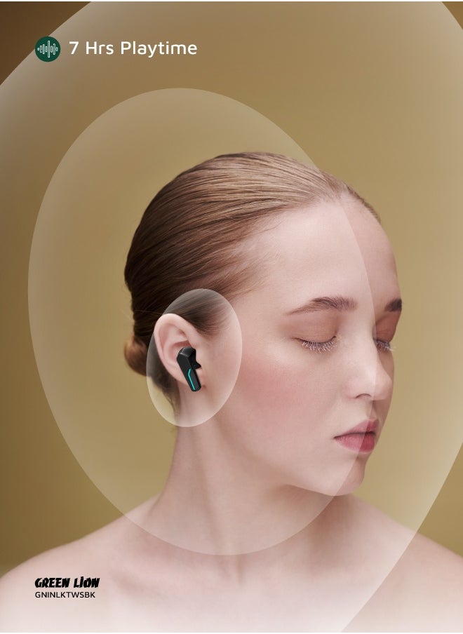 GREEN LION Interlaken True Wireless Earbuds with ENC and Dual Microphone / Battery Display / Truewireless Headphones / Hands-Free Calling / Breathing Lights - Blue  - Image 5