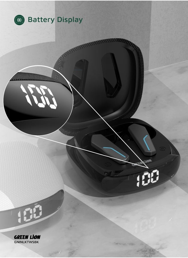 GREEN LION Interlaken True Wireless Earbuds with ENC and Dual Microphone / Battery Display / Truewireless Headphones / Hands-Free Calling / Breathing Lights - Blue  - Image 3
