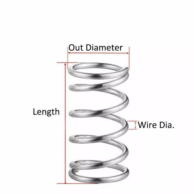 304 Stainless Steel Mini Compression Springs 10pcs Wire Diameter 0 3mm Length 50mm Size 0 3 X 3 X 50mm - Image 5