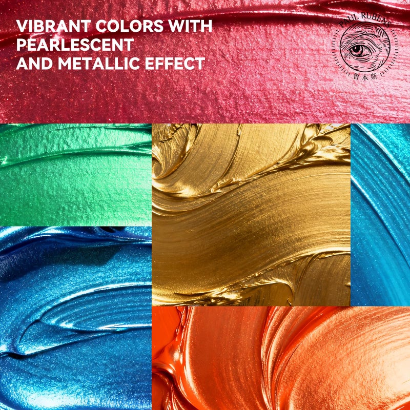 Paul Rubens Metallic Oil Paint Set,9 Colors*60ml Large Tubes, Professional Oil Based Paint for Canvas Paint, High Saturation and Consistency, Oil Paints Supplies for Artists, Students, Beginners - Image 2