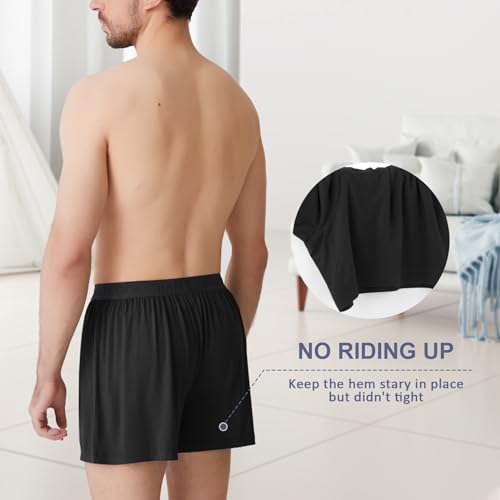 BAMBOO COOL شورتات بوكسر للرجال من BAMBOO COOL، ناعمة ومريحة وقابلة للتنفس، شورتات قصيرة للرجال (5 قطع)، كبير - Image 4