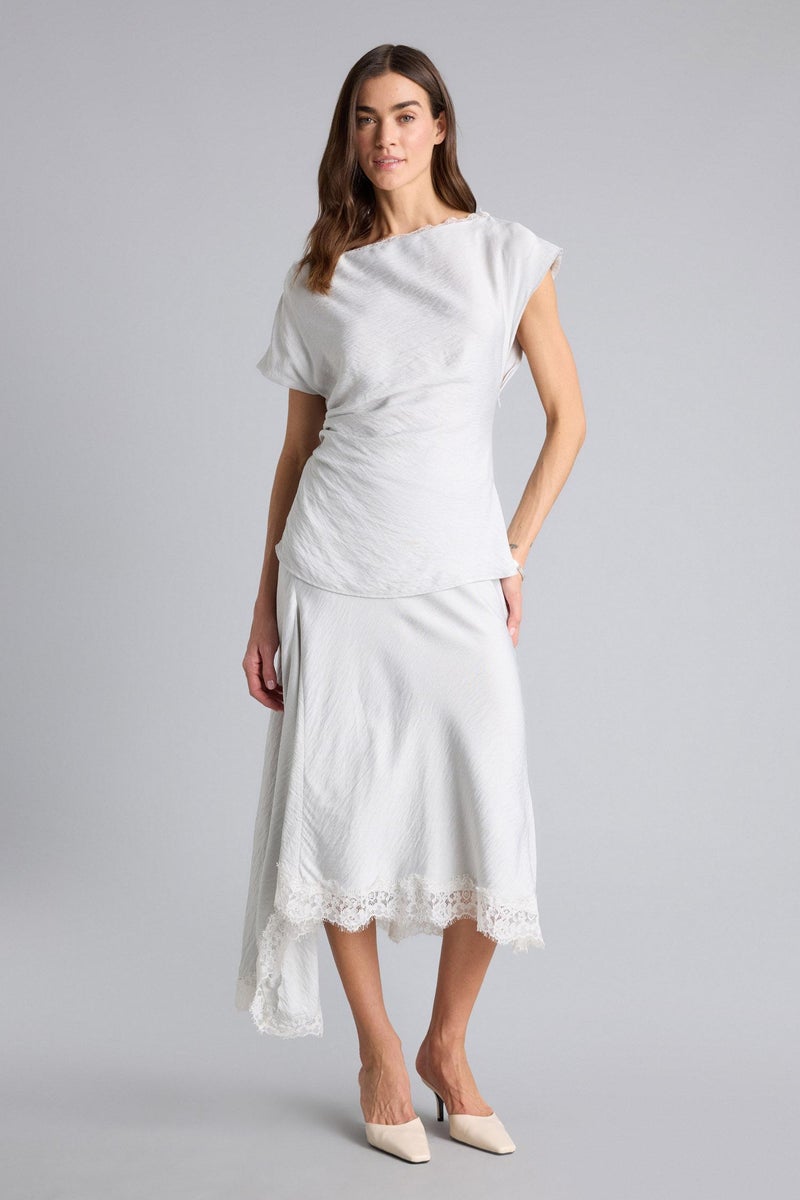 DeFacto Grey Woman A Cut Normal Waist Midi Skirt Casual - Image 2