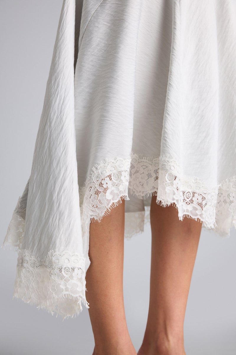 DeFacto Grey Woman A Cut Normal Waist Midi Skirt Casual - Image 5