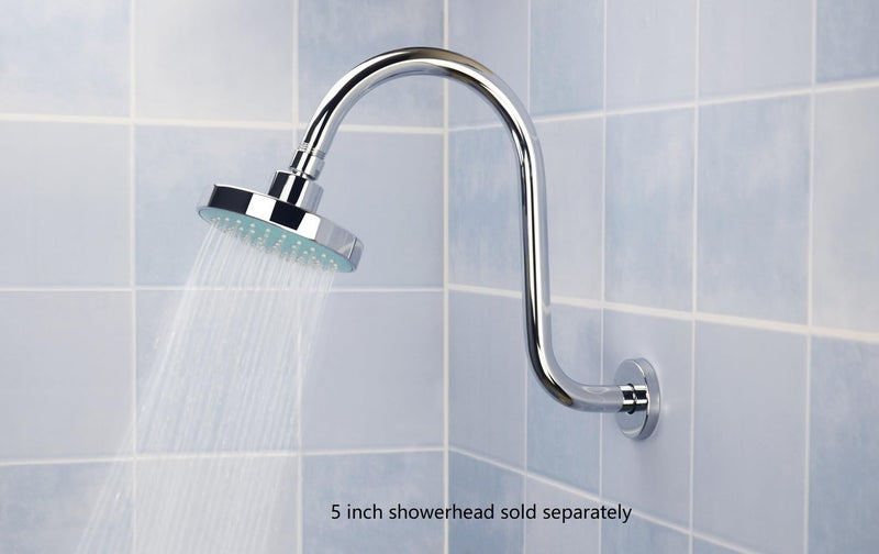 Purelux Goose Neck Shower Arm Water Outlet PJ1201 Made of Stainless Steel, Chrome Finish Showerhead Extension - Image 3