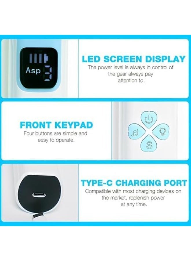 جهاز شفط أنف الأطفال الكهربائي – 4 رؤوس سيليكون، ملقط واحد، إضاءة LED وموسيقى مدمجة، جهاز شفط أنف آمن للأطفال والرضع - Image 5