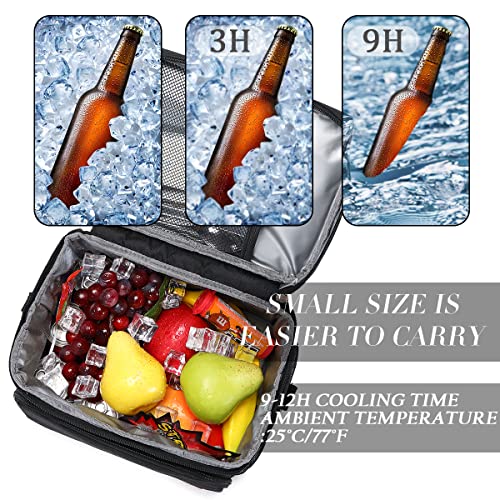 TuErCao Soft Cooler Bag Insulated Leakproof Portable Collapsible Small Ice Chest for Beach Picnic Camping Travel for Car Road Trips, Lunch Box Cooler for Men Work Hieleras para Trabajo, Black - Image 5