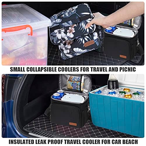 TuErCao Soft Cooler Bag Insulated Leakproof Portable Collapsible Small Ice Chest for Beach Picnic Camping Travel for Car Road Trips, Lunch Box Cooler for Men Work Hieleras para Trabajo, Black - Image 4