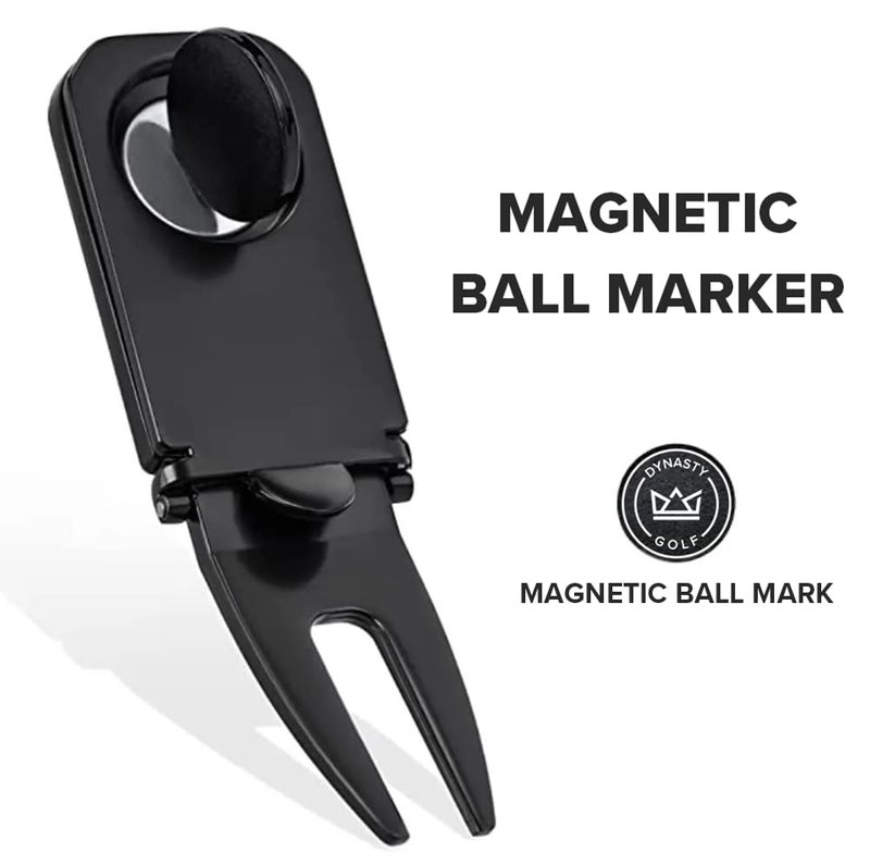 Dynasty Golf Golf Cigar Holder Golf Cart - Magnetic Golf Cart Cigar Holder Clip Keeps Your Cigar Safe - 6 in 1 Golf Divot Tool and Ball Marker - Cigar Clamp Golf Cart - Image 3