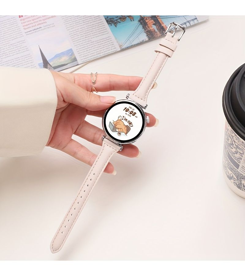 لساعة Galaxy Watch 6 و5 و4 و3 وActive 2 وWatch 3 وGear S2 وساعة Huawei الذكية، سوار بعرض 22 مم و20 مم باللون الأبيض من مادة تركيبية. - Image 3