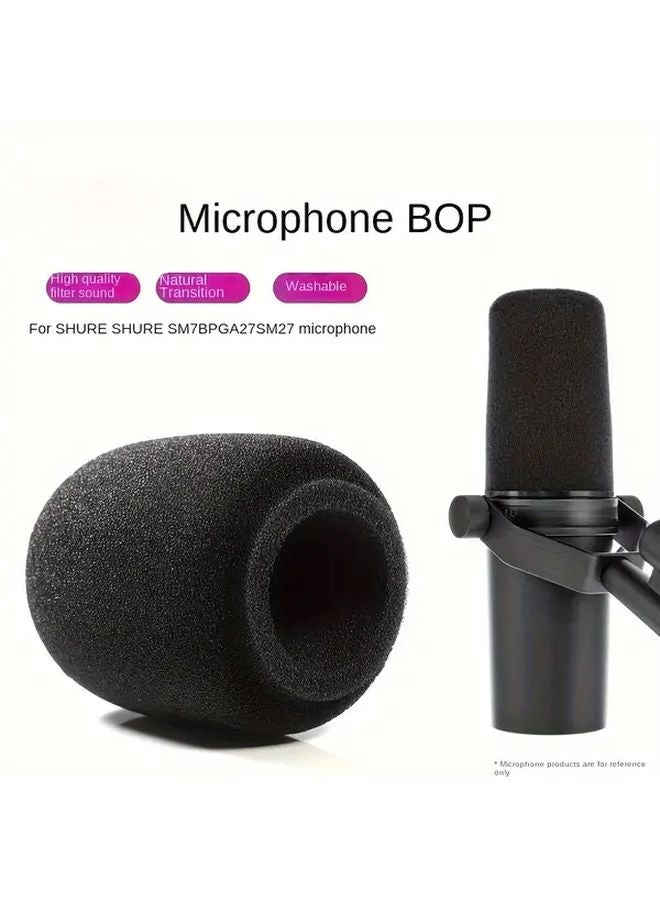 One Black Sponge Cover Microphone Windscreen Anti Noise Blowout Washable Durable Studio - Image 4