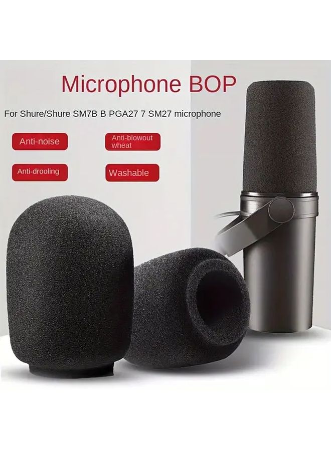 One Black Sponge Cover Microphone Windscreen Anti Noise Blowout Washable Durable Studio - Image 3