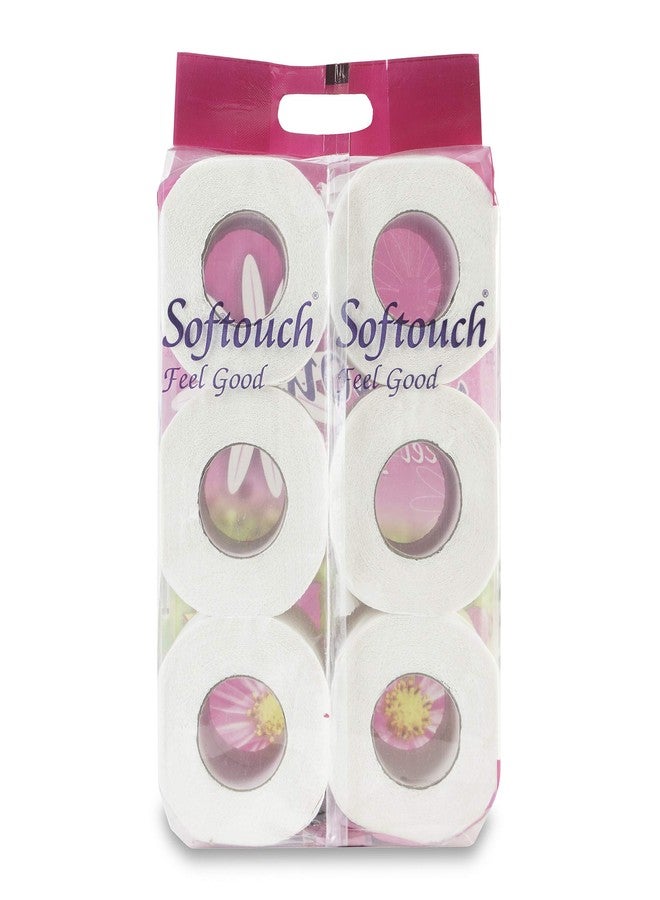 Softouch 2 Ply Toilet Paper Tissue Roll Family Pack 6-in-1 (230 Sheets Per roll) - Image 1