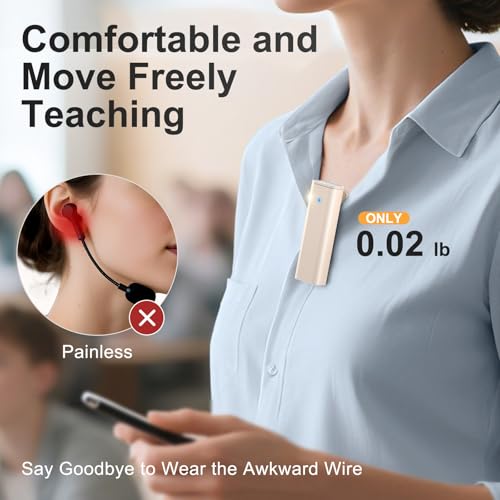 PRUNUS A10 Voice Amplifier Wireless with Lavalier Microphone Charging &Storage,Portable Voice Amplifier with Laple Mic Speaker,Mini Voice Amplifier for Classroom,Speech,Training Outdoor-Beige - Image 2