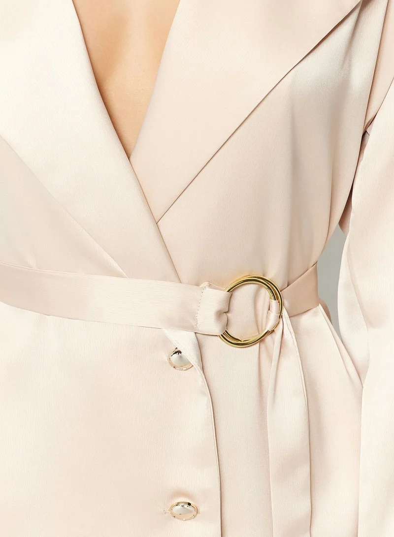 trendyol Belted Lapell Collar Shirt