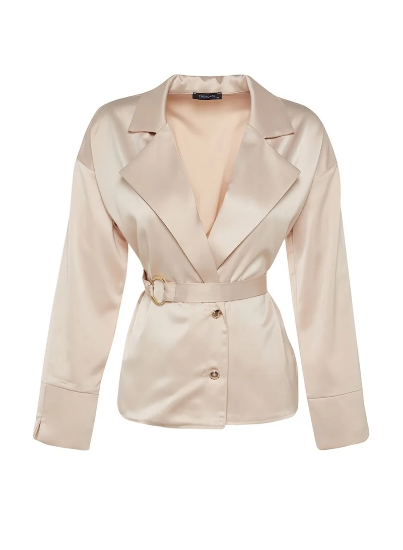 trendyol Belted Lapell Collar Shirt