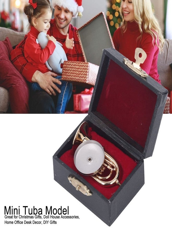 Tnfeeon Dollhouse Musical Instruments Miniature Brass Gold Plated Euphonium Tiny Instrument for Mini House Musical Room Succulent Garden Model Accessory for Dollhouse Mini Music Room - Image 5