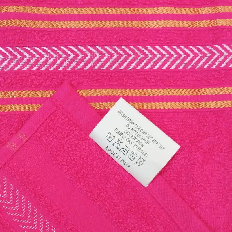 STAMIO Cotton 390 GSM Bath Towel for Men and Women 70 X 140 CM Extra Soft Absorbent Large Size Towels for Bathing Home Salon Hotel use Dark Pink - Image 4