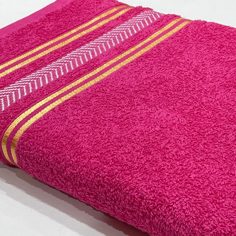 STAMIO Cotton 390 GSM Bath Towel for Men and Women 70 X 140 CM Extra Soft Absorbent Large Size Towels for Bathing Home Salon Hotel use Dark Pink - Image 3