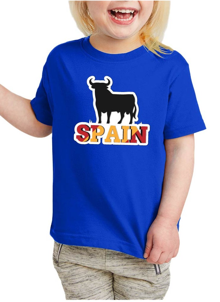 Generic - Spain Kids T-Shirt for Girls - Round Neck Short Sleeve Cotton T-Shirt - Soft and Comfortable Kids Girls Tshirt - Perfect for Spanish Souvenirs - Image 1
