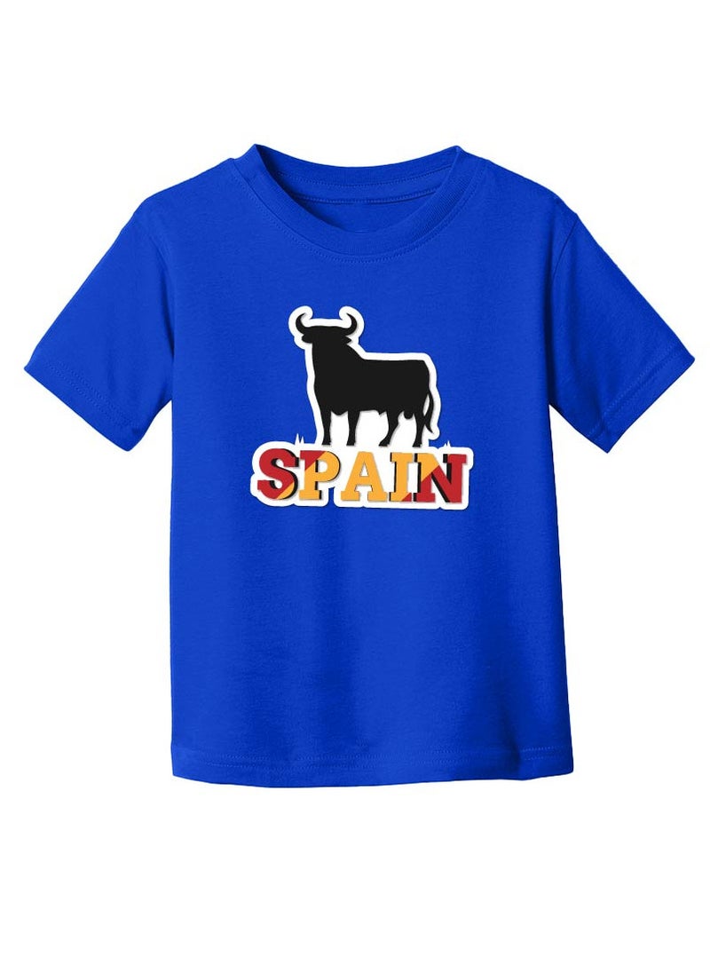 Generic - Spain Kids T-Shirt for Girls - Round Neck Short Sleeve Cotton T-Shirt - Soft and Comfortable Kids Girls Tshirt - Perfect for Spanish Souvenirs - Image 1