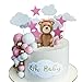 DiDida Pink Baby Bear Cake Topper Girl for Birthday Baby shower 38pcsset - Image 3
