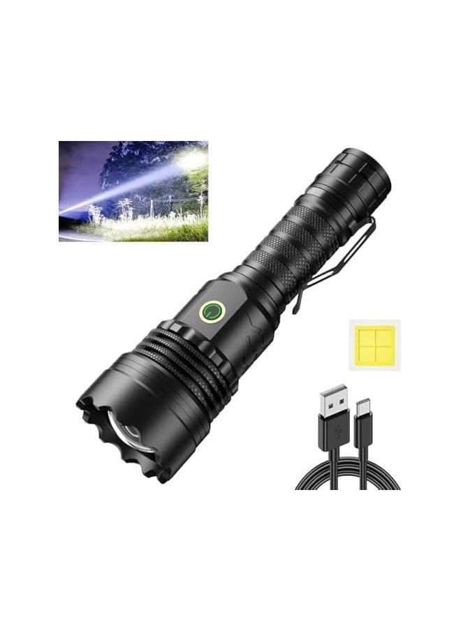 PROMASS promass 【30000 High Lumens】Led Rechargeable Flashlight,2000M Extreme Long Shot Super Bright Torch,6 Modes Type-C Fast Charging Torches,IPX67 Waterproof Zoomable Flashlights for Camping Hiking Emergency  - Image 2