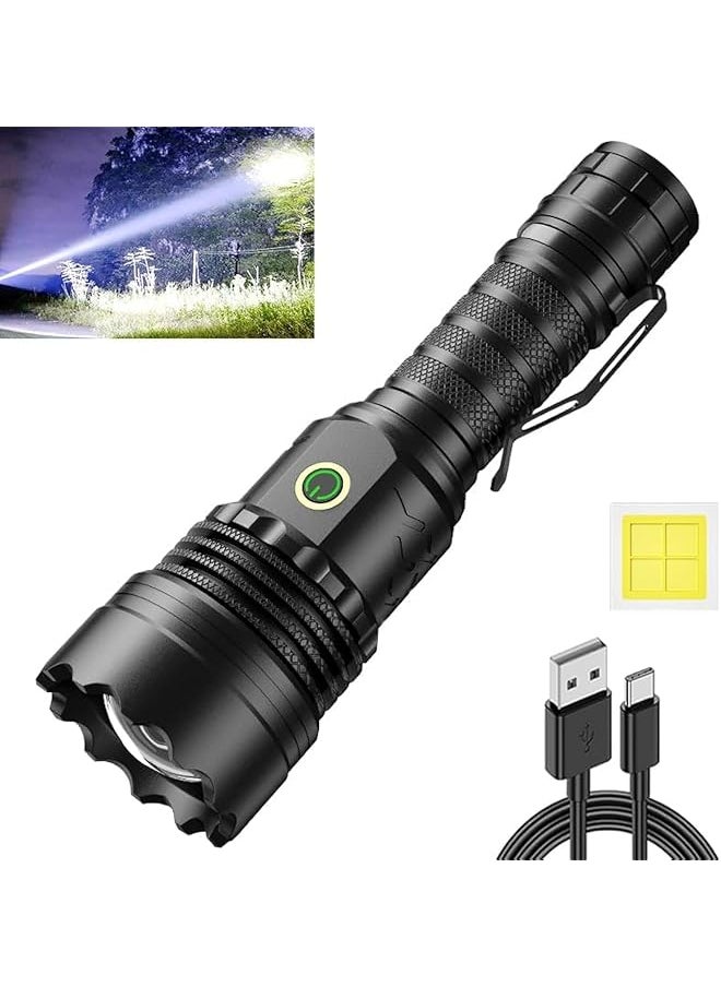 PROMASS promass 【30000 High Lumens】Led Rechargeable Flashlight,2000M Extreme Long Shot Super Bright Torch,6 Modes Type-C Fast Charging Torches,IPX67 Waterproof Zoomable Flashlights for Camping Hiking Emergency  - Image 1