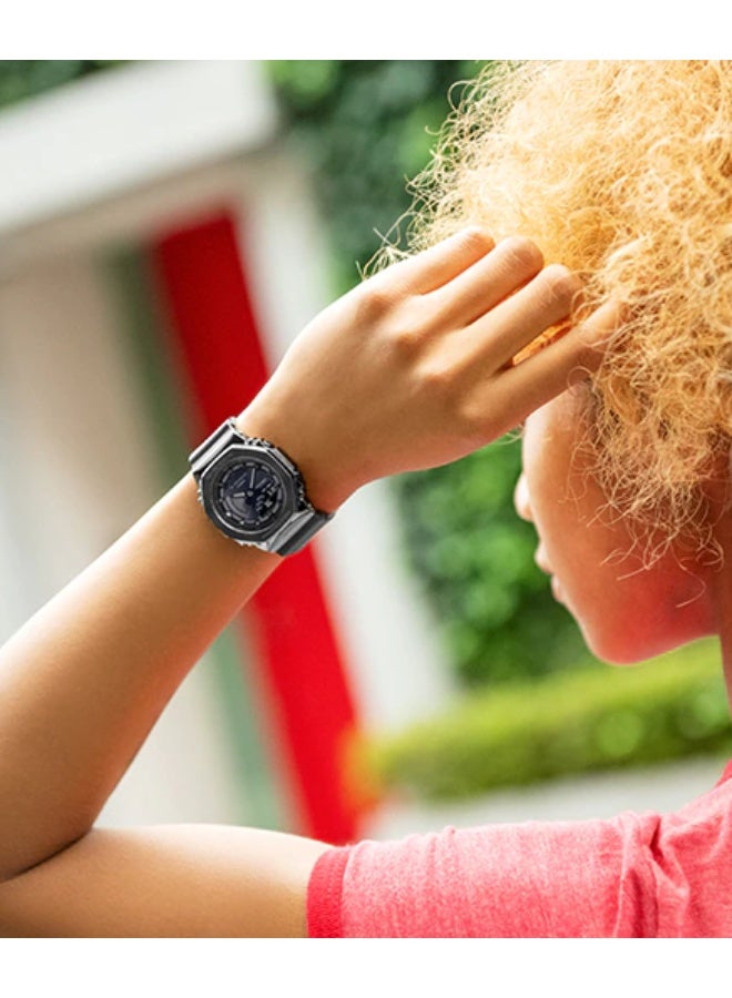 جي شوك ساعة نسائية رقمية تناظرية - GM-S2100B-8ADR - Image 3