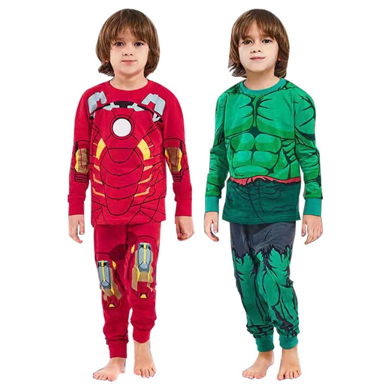 D.O.T Boys Superhero Pajamas 2 Piece Toddler Kids Long Sleeve Top and Pants Snug Fit Pjs Sets Cotton Sleepwear 2-7T (US, Age, 5 Years, Hulk) - Image 2