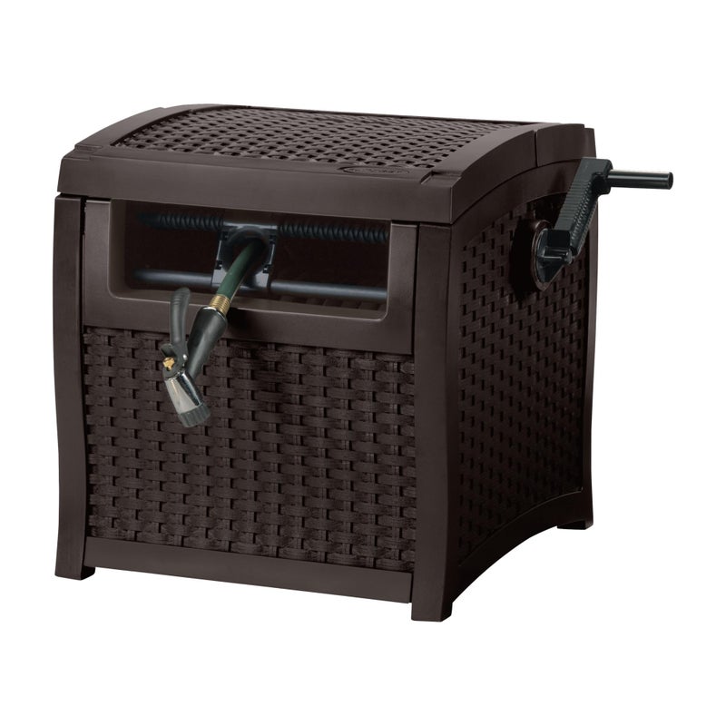 Suncast Hose Reel with Smart Trak Hose Guide, Water-Tight Connection, Durable Resin Construction, 225' Hose Capacity, Brown, Made in the USA - Image 1