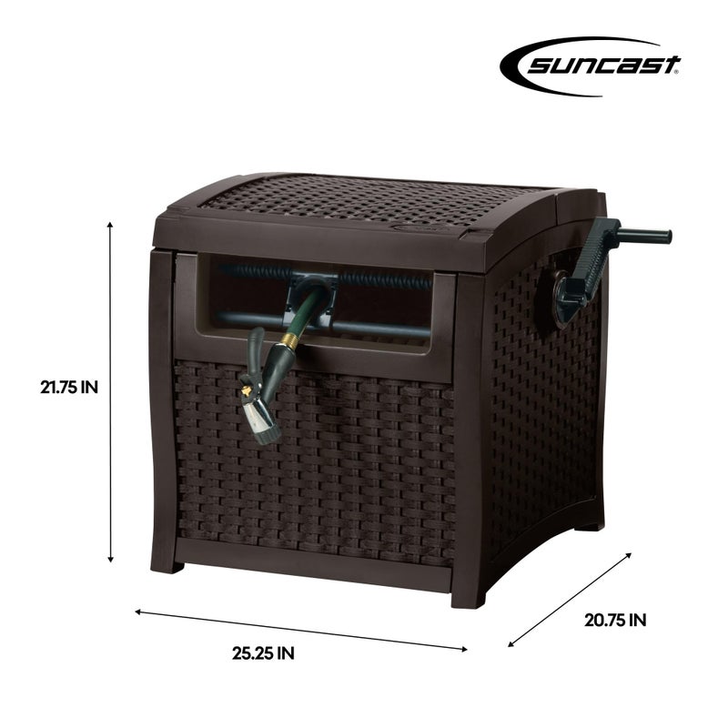 Suncast Hose Reel with Smart Trak Hose Guide, Water-Tight Connection, Durable Resin Construction, 225' Hose Capacity, Brown, Made in the USA - Image 3