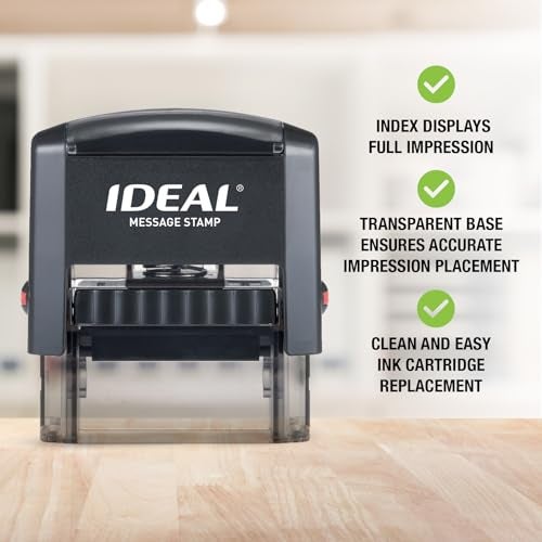 IDEAL Self Inking Stamp – Copy – Red Ink, Impression Size 9/16” x 1-1/2” - Image 2