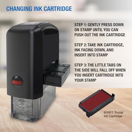 IDEAL Self Inking Stamp – Copy – Red Ink, Impression Size 9/16” x 1-1/2” - Image 4
