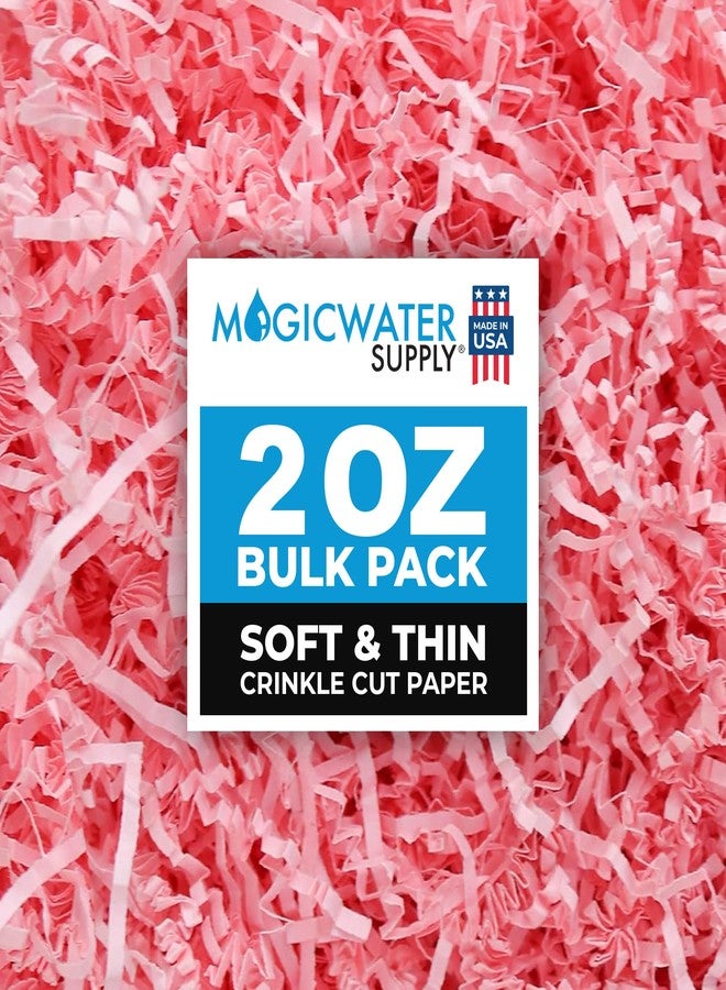 MagicWater Supply - 2 oz - Pink - Soft & Thin Crinkle Cut Paper Shred Filler great for Gift Wrapping, Basket Filling, Birthdays, Weddings, Anniversaries, Valentines Day, and other occasions - Image 1