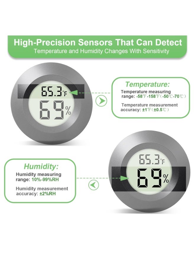 Y&D 3-Pack Mini Hygrometer & Thermometer, Indoor Outdoor Digital Humidity Meter Gauge Temperature, ℉/℃, for Home, Office, Reptile, Car, Greenhouse, Lab, Terrarium,  Black - Image 4
