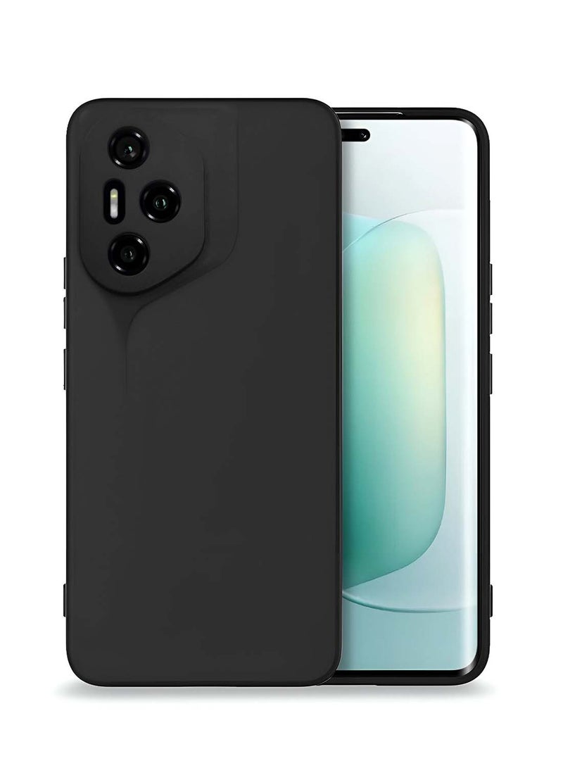 Wtech Honor 300 Pro 5G 2024 Premium Soft Liquid Silicone Case Cover - Black - Image 1